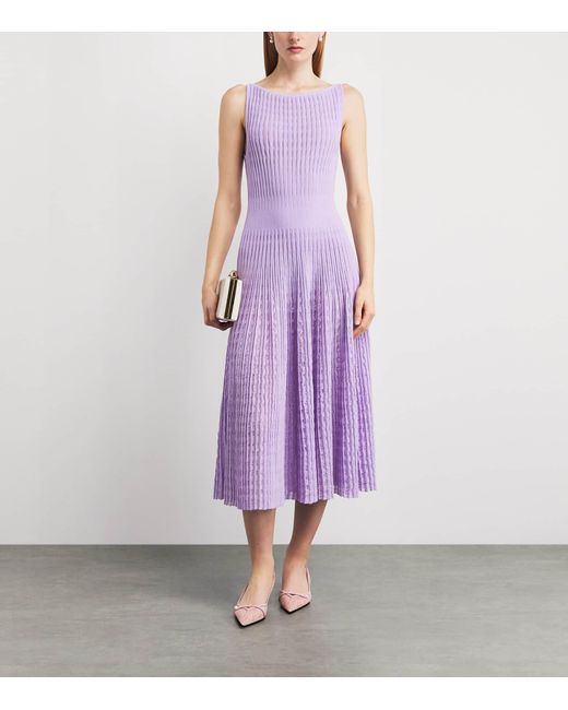 Valentino Purple Knitted Isabela Midi Dress