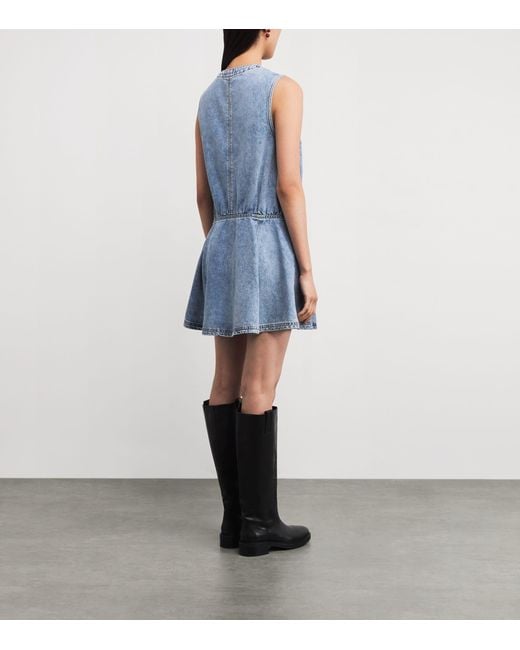Claudie Pierlot Blue Denim Flared Mini Dress