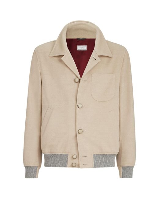 Brunello Cucinelli Natural Virgin Wool Shacket for men