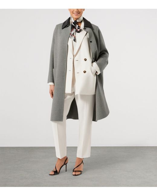 Marina Rinaldi White Fox Double-Breasted Blazer