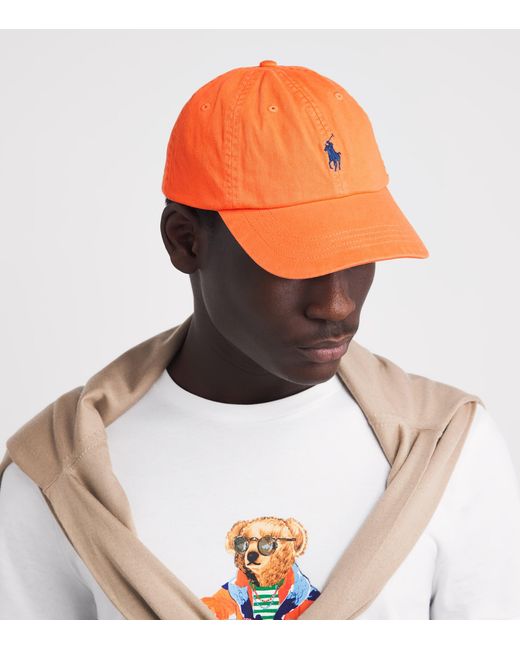 Polo Ralph Lauren Orange Cotton Polo Pony Baseball Cap for men