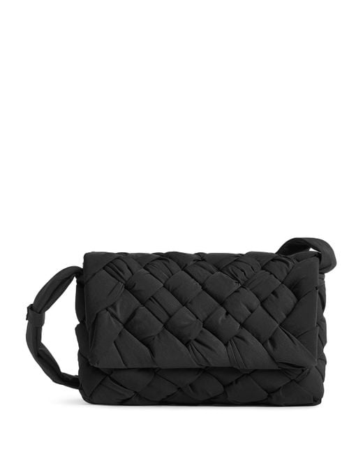 Bottega Veneta Black Small Intrecciato Rumple Cross-Body Bag for men