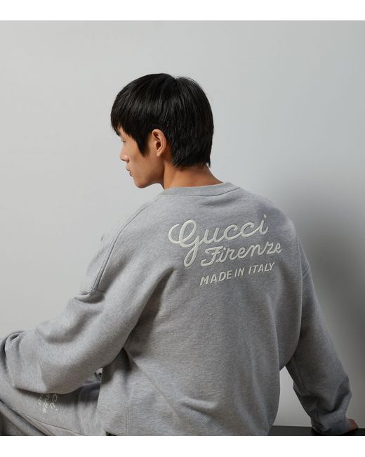 Gucci Gray Cotton Logo Sweatshirt