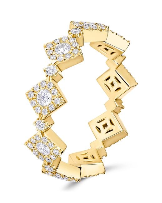 David Morris Metallic And Diamond Triolette Square Ring