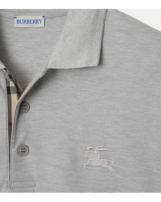 Burberry Gray Cotton Ekd Polo Shirt for men