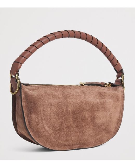 Chloé Brown Mini Suede Marcie Shoulder Bag