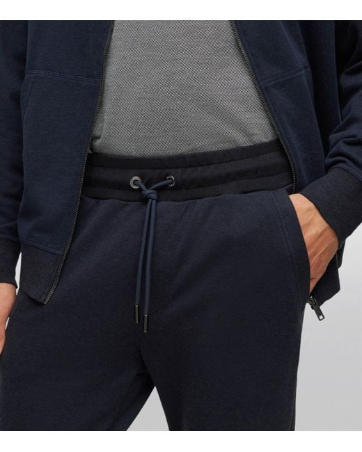 Boss Blue Cotton-Cashmere Sweatpants for men