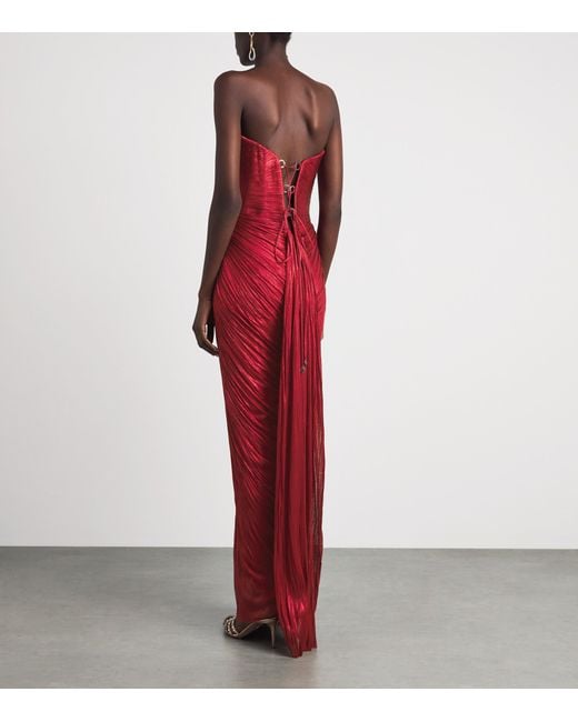 Maria Lucia Hohan Red Silk Strapless Naima Gown