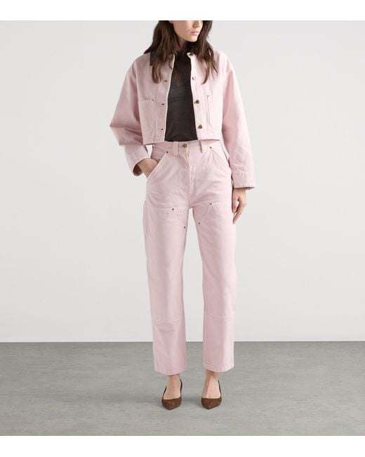 Prada Pink Cotton Canvas Five-Pocket Trousers