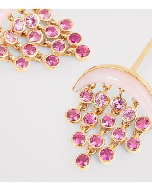 Emily P. Wheeler Pink Sapphire And Opal Baby Fringe Earrings