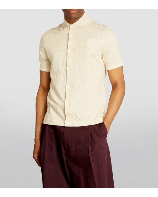Paul Smith Natural Cotton Jacquard Polo Shirt for men