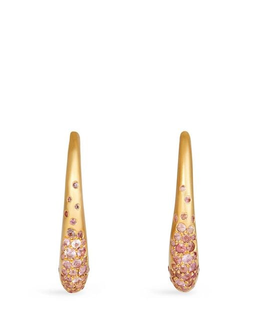 Nada Ghazal Metallic Yellow Gold And Pink Sapphire My Muse Urban Earrings