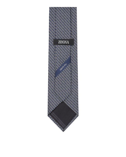 Zegna Blue Cento Fili Silk Tie for men
