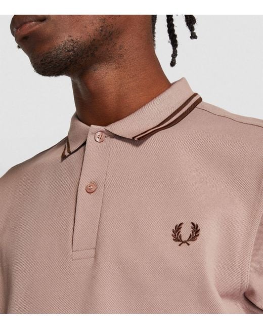 Fred Perry Pink Twin Tipped Polo Shirt for men