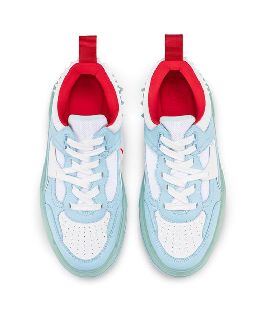 Christian Louboutin Blue Astroloubi Leather Low-top Trainers
