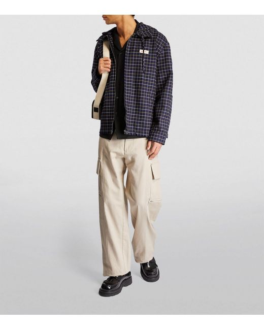 Marni Blue Wool-cotton Check Jacket for men