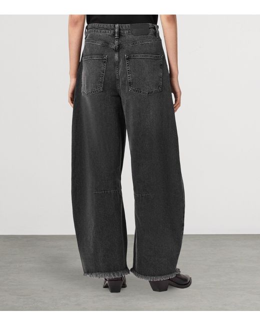AllSaints Black Payton Crop Jeans
