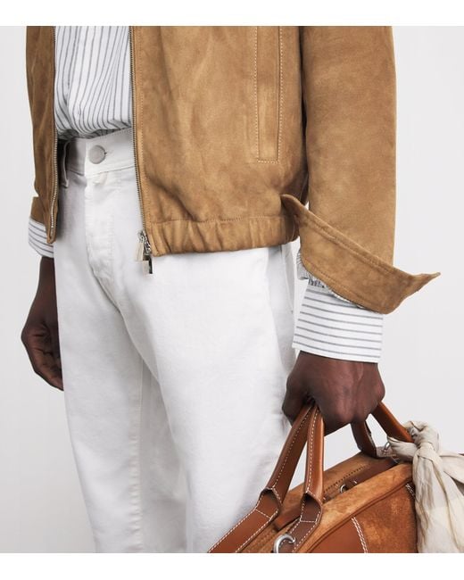 Jacob Cohen Brown Suede Zip-Up Jacket for men