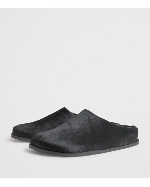 A.Emery Black Cow Hair Lou Clogs