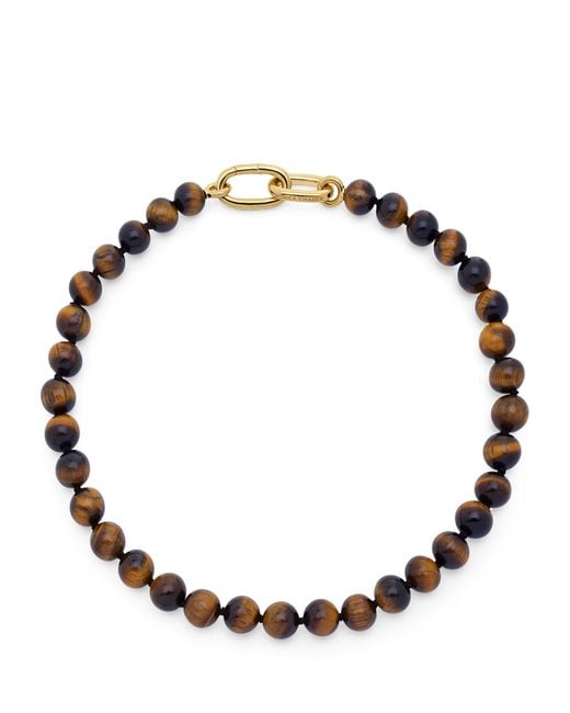 Monica Vinader Metallic Vermeil And Tiger's Eye Kate Young Bead Necklace