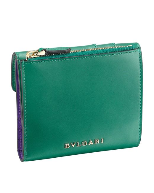 BVLGARI Green Leather Serpenti Forever Wallet