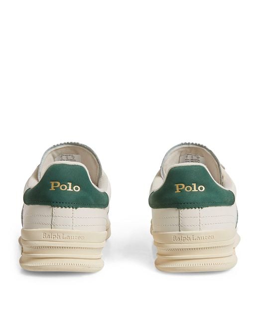 Polo Ralph Lauren White Leather Heritage Area Sneakers for men