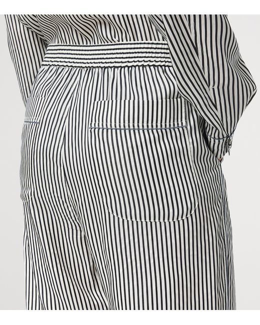 Tom Ford Gray Silk Striped Trousers