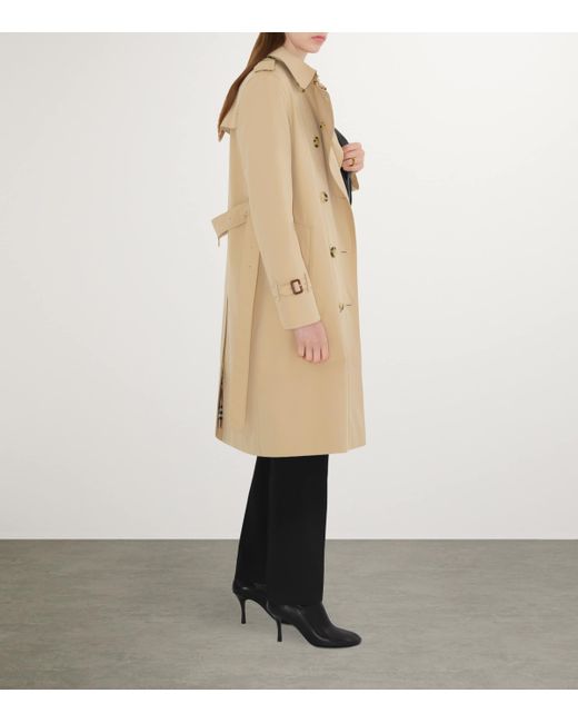 Burberry Natural Gabardine Kensington Long Trench Coat