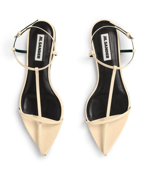 Jil Sander White Leather Pointed Sandals