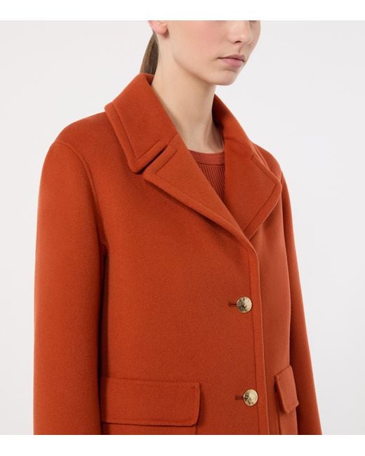 Max Mara Orange Virgin Wool Single-Breasted Jacket