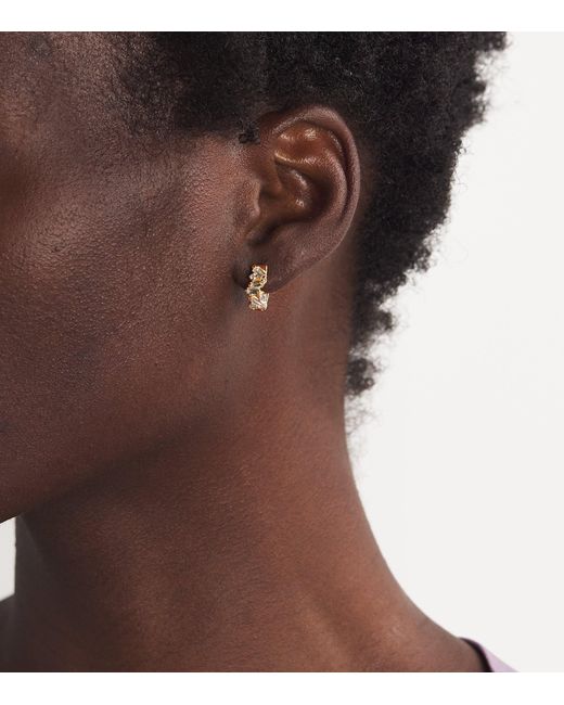 Suzanne Kalan Metallic And Diamond Frenzy Huggie Earrings