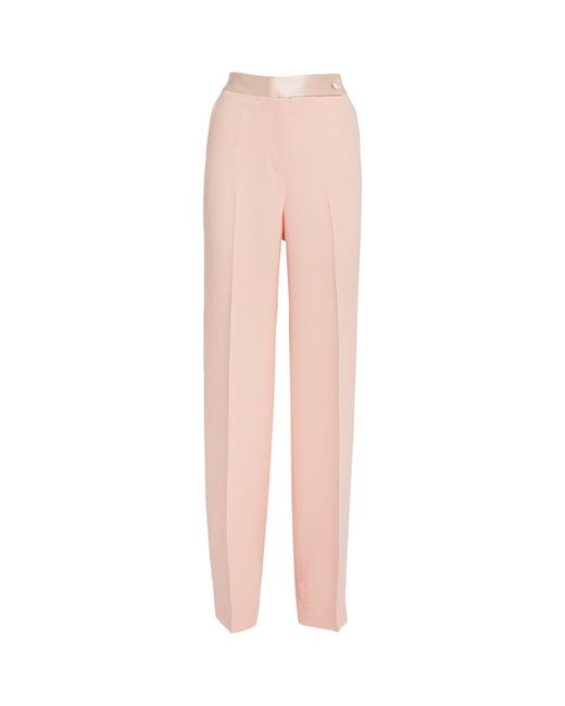 Kiton Pink Satin Tailored Trousers