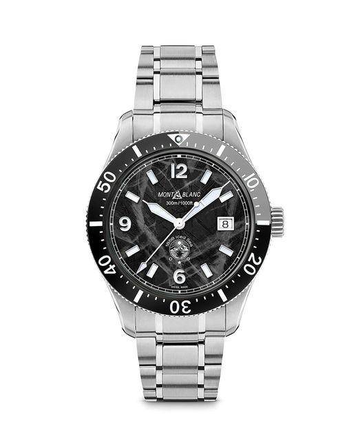Montblanc Metallic Stainless Steel 1858 Iced Sea Automatic Date Watch
