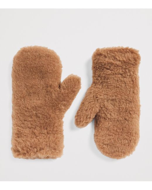 Max Mara White Camel-Silk Gloves