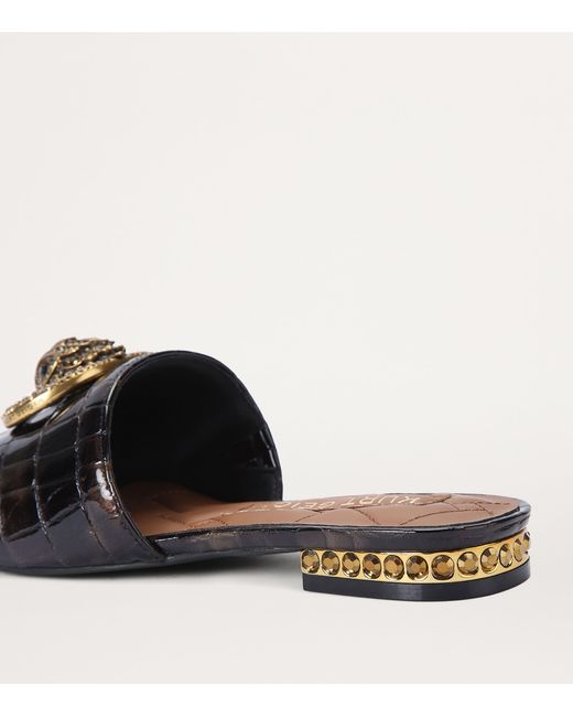 Kurt Geiger Black Patent Chelsea Flat Sandals