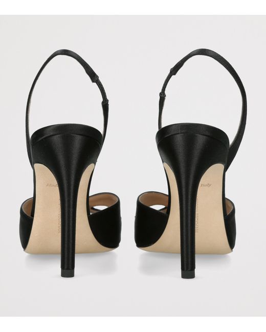 Victoria Beckham Black Satin Harlow Mask Slingback Heels 100