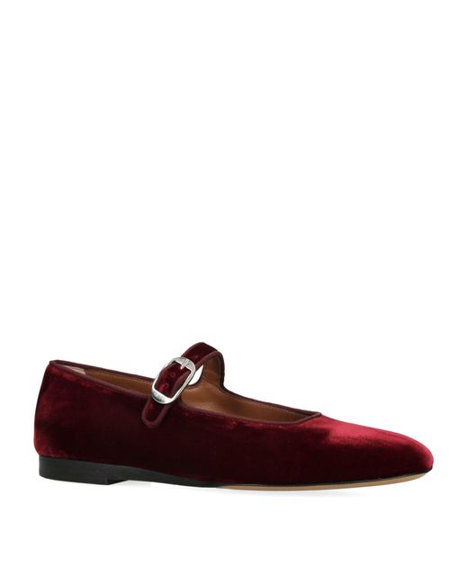 Le Monde Beryl Red Suede Mary Jane Ballet Flats