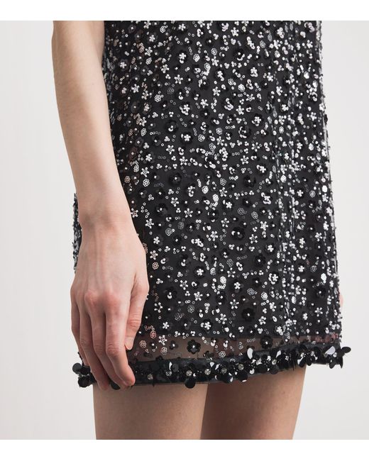 Maje Black Embellished Mini Dress