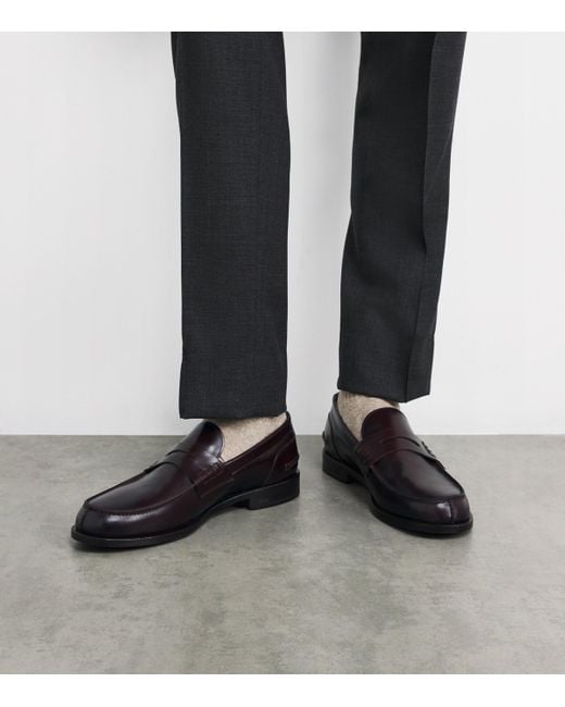 Brioni Brown Leather Loafers for men