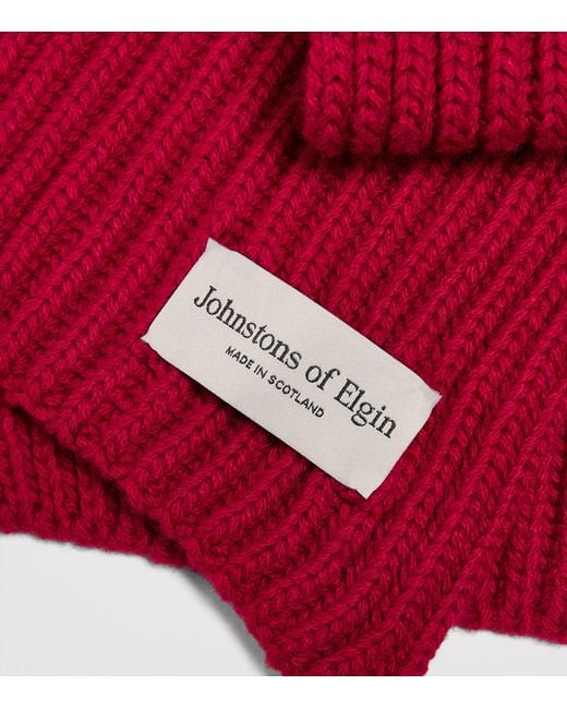 Johnstons Red Cashmere Lovat Scarf