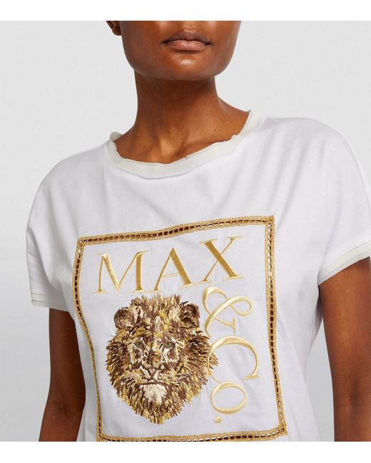 MAX&Co. White X Fatima Mostafa Embroidered T-shirt