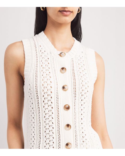 ME+EM White Cotton Open-Stitch Vest