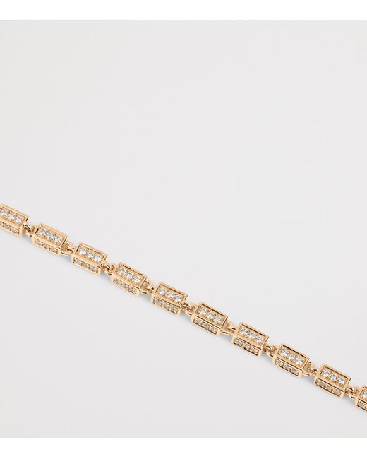 Suzanne Kalan Metallic And Diamond Small Block Chain Bracelet