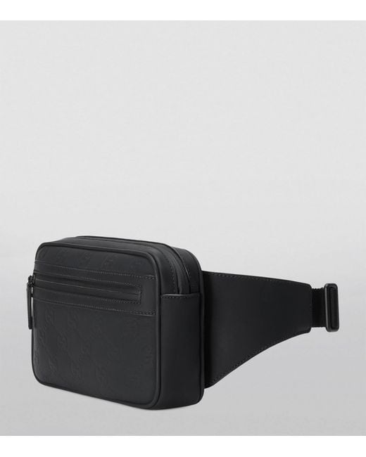 Gucci Black Leather Gg Belt Bag for men