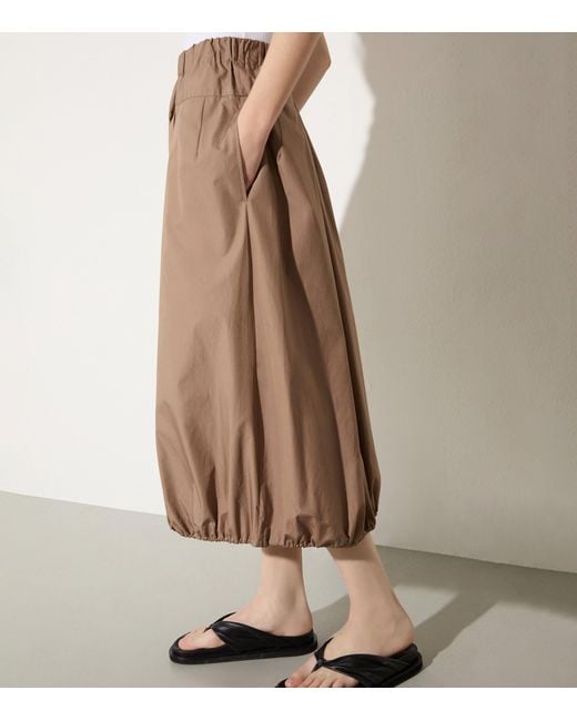 MAX&Co. Brown Cotton Midi Skirt