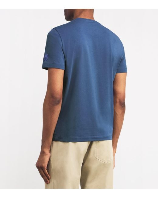 Corneliani Blue Stretch-Cotton T-Shirt for men