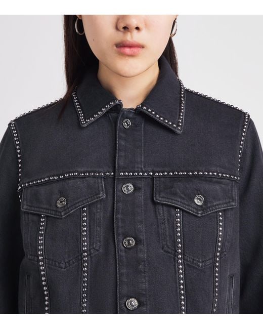 7 For All Mankind Blue Studded Denim Jacket