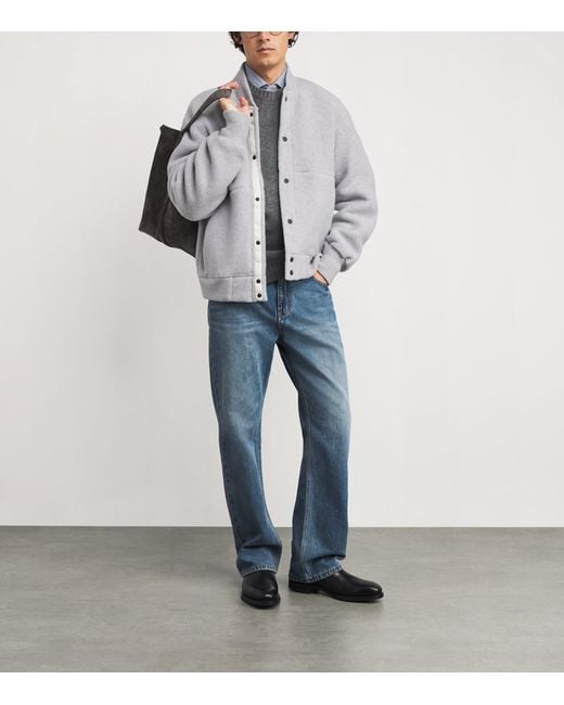 Canada Goose Gray Wool-Blend Hudson Bomber Jacket for men