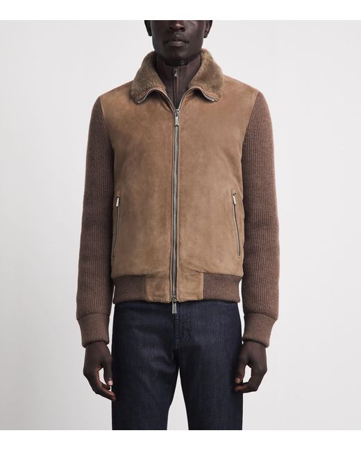 Moorer Brown Wool-Cashmere Hybrid Jacket for men