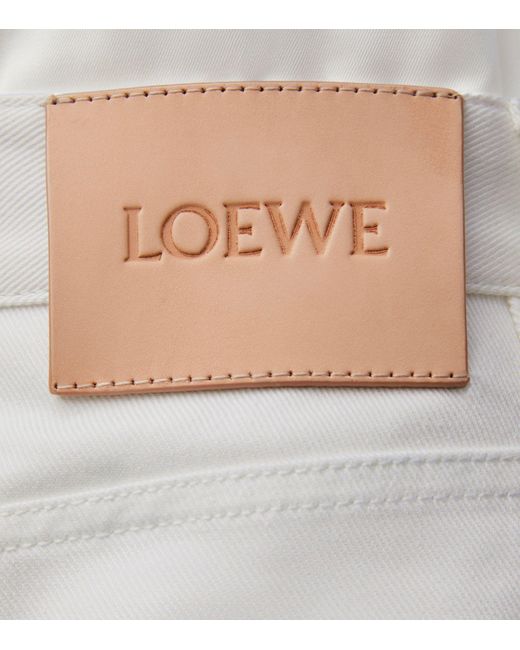 Loewe White High-rise Wide-leg Brand-patch Jeans